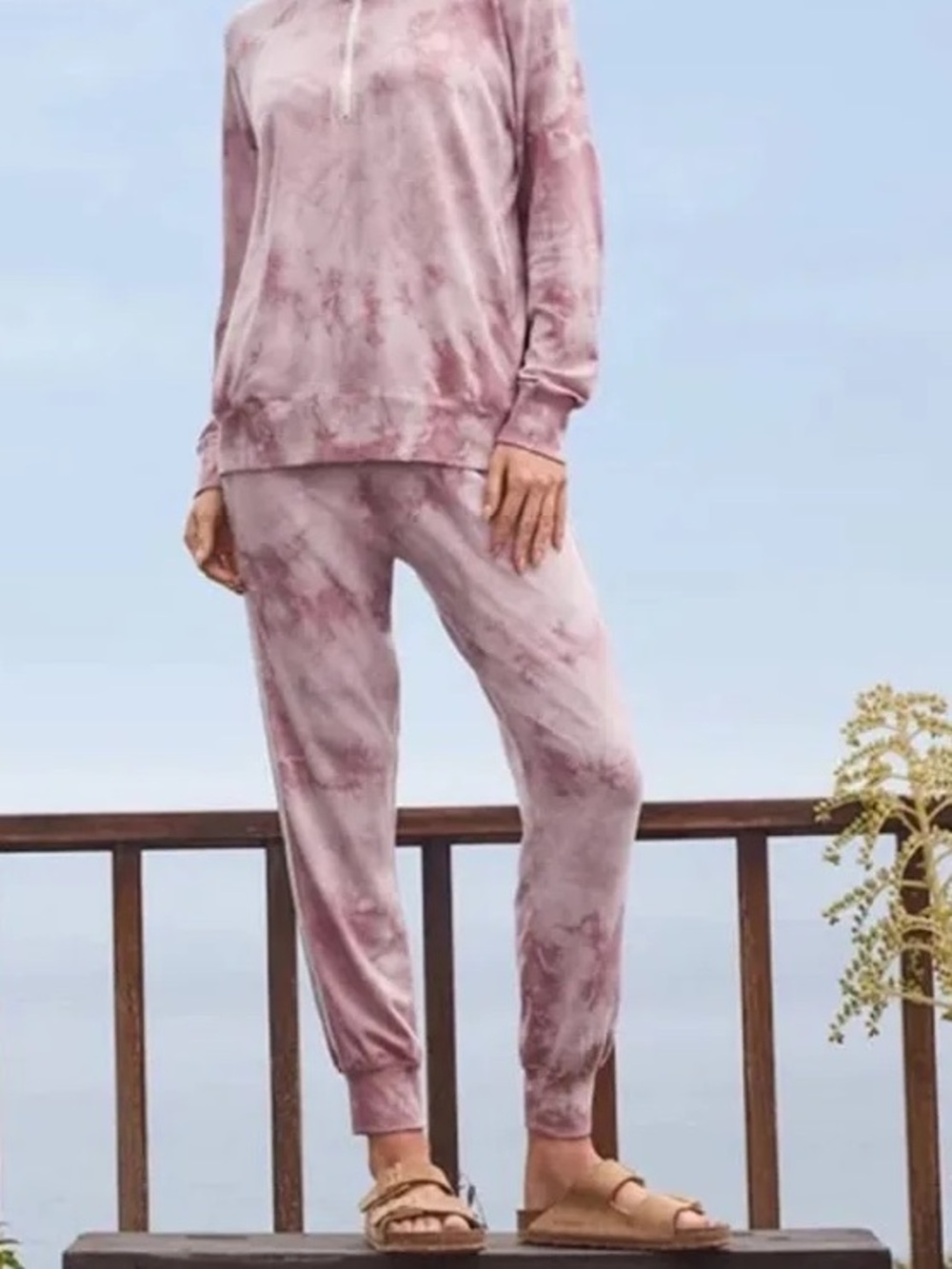 Johnny Was Calme Raw Edged Jogger Pink Marble Size Large